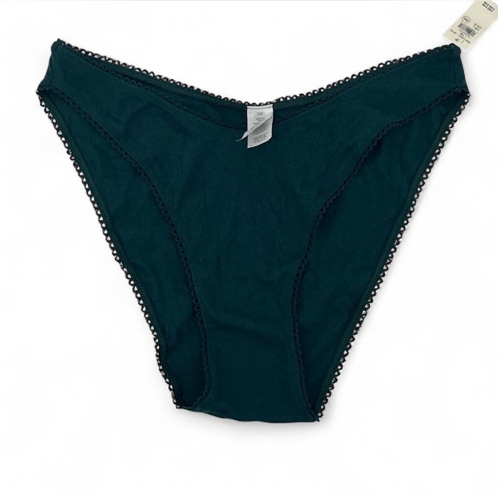Aerie High Cut Bikini Panty Forest Green NWT Size Large